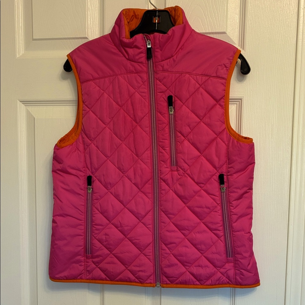 Lands' End Vibrant pink  Quilted Vest size S